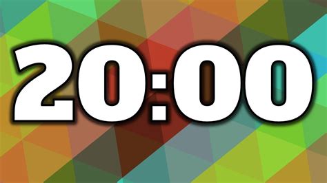 Alternatively, you can set the date and time to count days, hours, <b>minutes</b>, and seconds till (or from) the event. . Youtube 20 minute timer